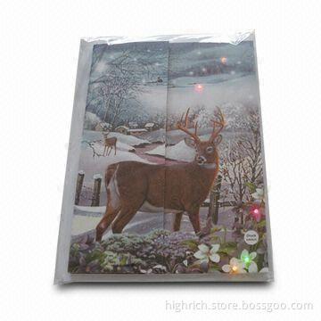 Postcard, Made of 250g White Paper Card, Available in Raindeer Printing